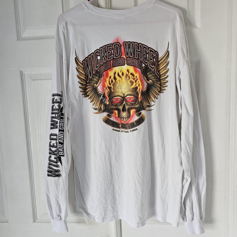 Cyber grunge skull bar grill Florida long sleeve
